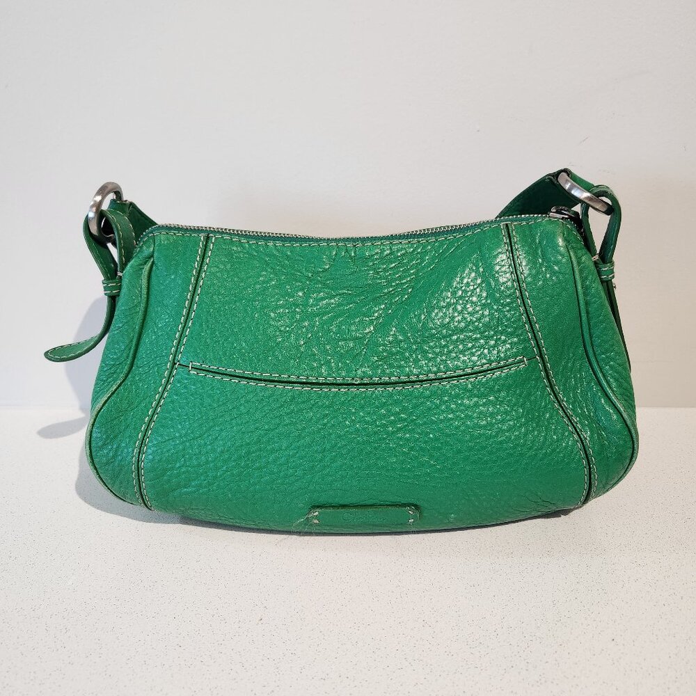 Green Cole Haan Shoulder Strap Leather Handbag